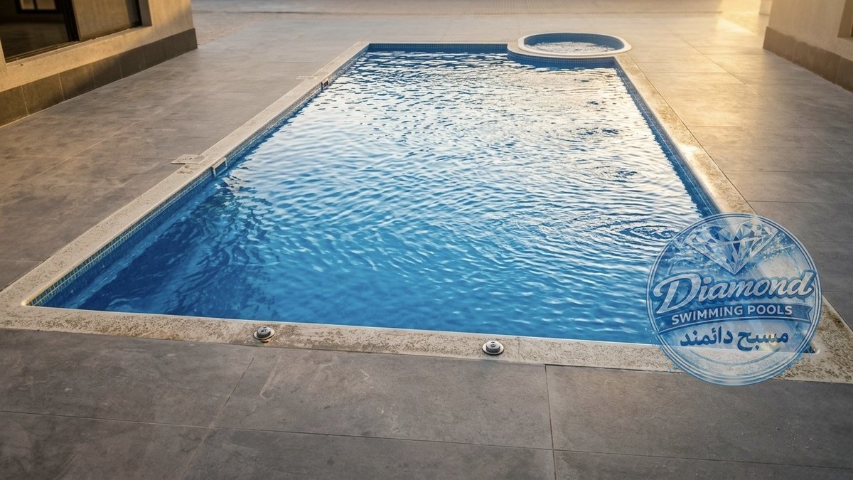 Large villa swimming pool with jacuzzi Saudi Arabia