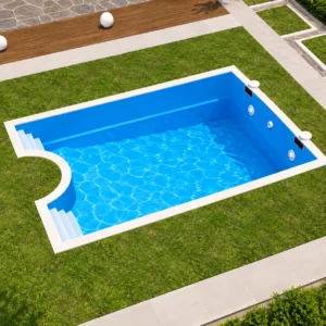 05 fiberglass pool rectangle side roman steps