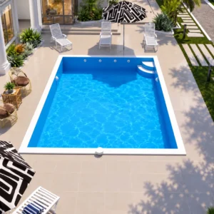 11 fiberglass pool rectangle family square