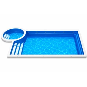 19 fiberglass pool rectangle with spa side spa