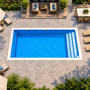 27 fiberglass pool rectangle end steps