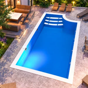 30 fiberglass pool rectangle curved corner lap