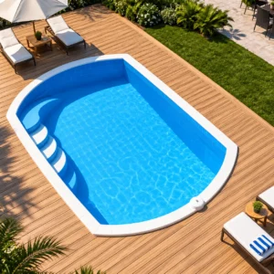 33 fiberglass pool roman side steps