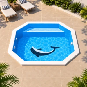 40 fiberglass pool octagon bench